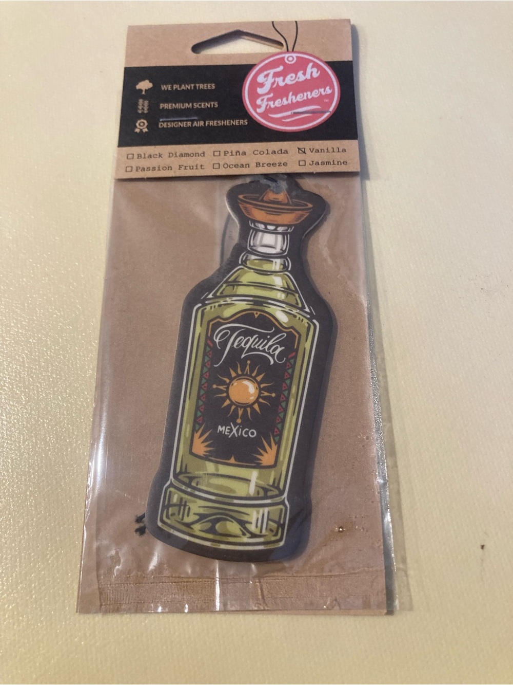 Fresh Fresheners Tequila Bottle Scented Air Freshener - Green